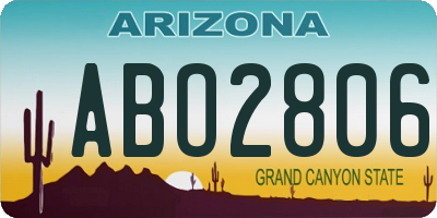 AZ license plate ABO2806