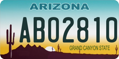 AZ license plate ABO2810