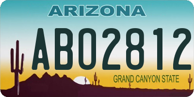 AZ license plate ABO2812