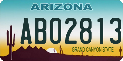 AZ license plate ABO2813