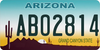 AZ license plate ABO2814
