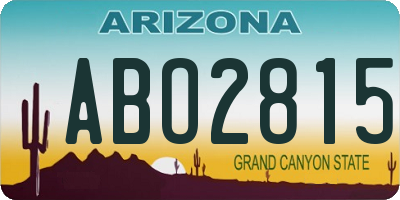 AZ license plate ABO2815