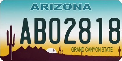 AZ license plate ABO2818