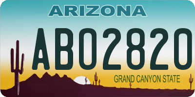 AZ license plate ABO2820