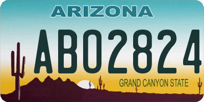 AZ license plate ABO2824