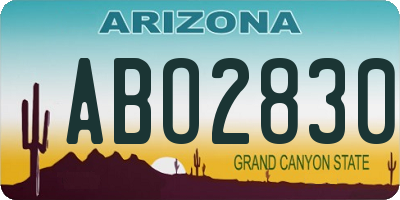 AZ license plate ABO2830