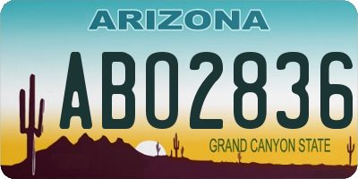 AZ license plate ABO2836