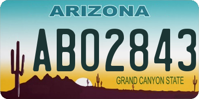 AZ license plate ABO2843