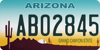 AZ license plate ABO2845