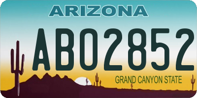 AZ license plate ABO2852