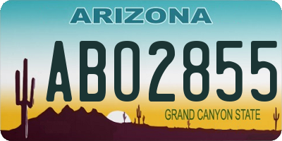 AZ license plate ABO2855