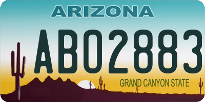 AZ license plate ABO2883