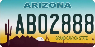 AZ license plate ABO2888