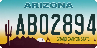 AZ license plate ABO2894