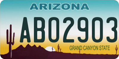 AZ license plate ABO2903
