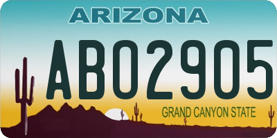 AZ license plate ABO2905