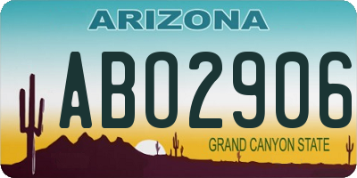 AZ license plate ABO2906