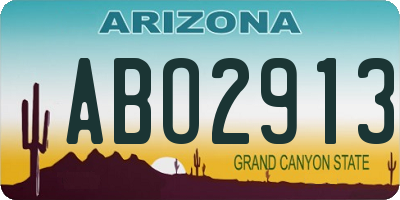 AZ license plate ABO2913