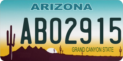 AZ license plate ABO2915