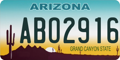 AZ license plate ABO2916