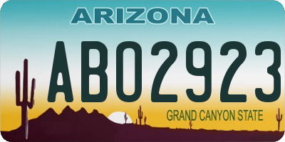 AZ license plate ABO2923