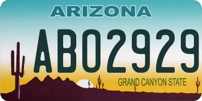 AZ license plate ABO2929