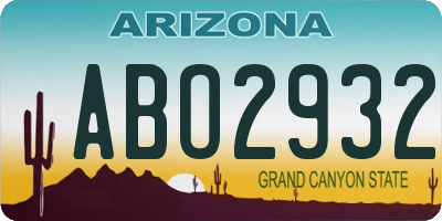 AZ license plate ABO2932