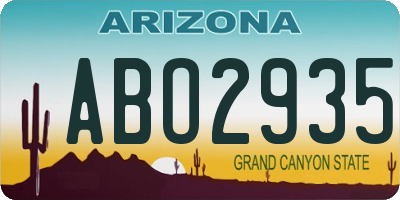 AZ license plate ABO2935