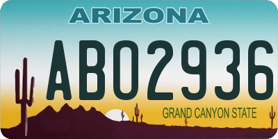 AZ license plate ABO2936