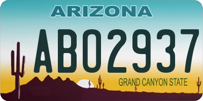 AZ license plate ABO2937