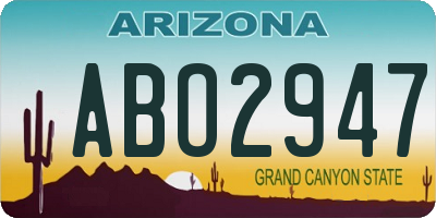 AZ license plate ABO2947