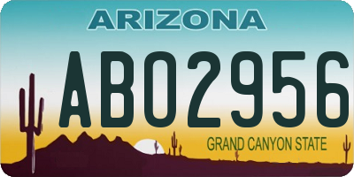 AZ license plate ABO2956