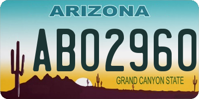 AZ license plate ABO2960