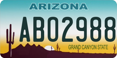 AZ license plate ABO2988