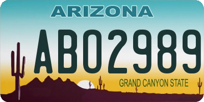 AZ license plate ABO2989