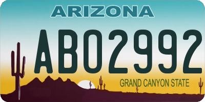 AZ license plate ABO2992