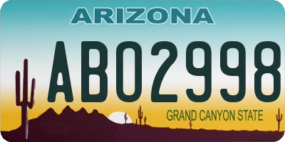 AZ license plate ABO2998