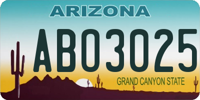 AZ license plate ABO3025