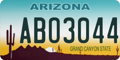 AZ license plate ABO3044