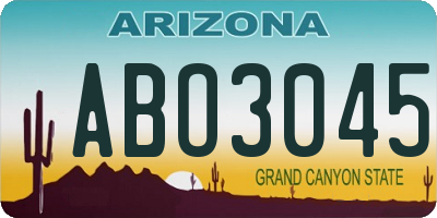 AZ license plate ABO3045