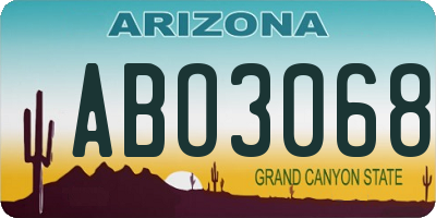 AZ license plate ABO3068