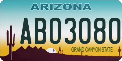 AZ license plate ABO3080