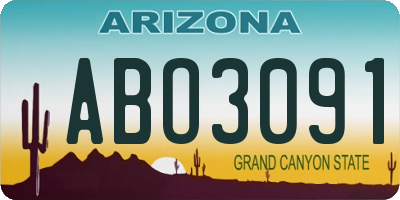 AZ license plate ABO3091