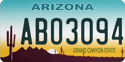 AZ license plate ABO3094