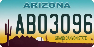 AZ license plate ABO3096