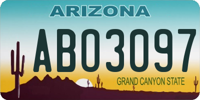 AZ license plate ABO3097
