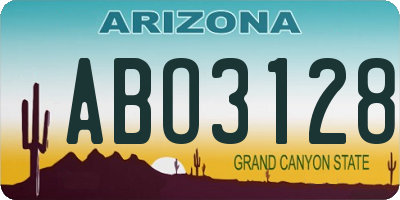 AZ license plate ABO3128