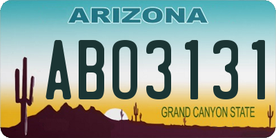 AZ license plate ABO3131