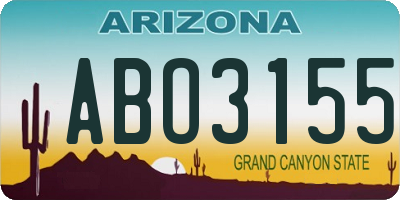 AZ license plate ABO3155