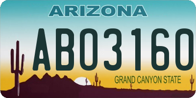 AZ license plate ABO3160